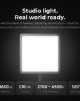 YoloLiv YoloLight Air - Professional 4600 lumens Studio Light with Desk clamp