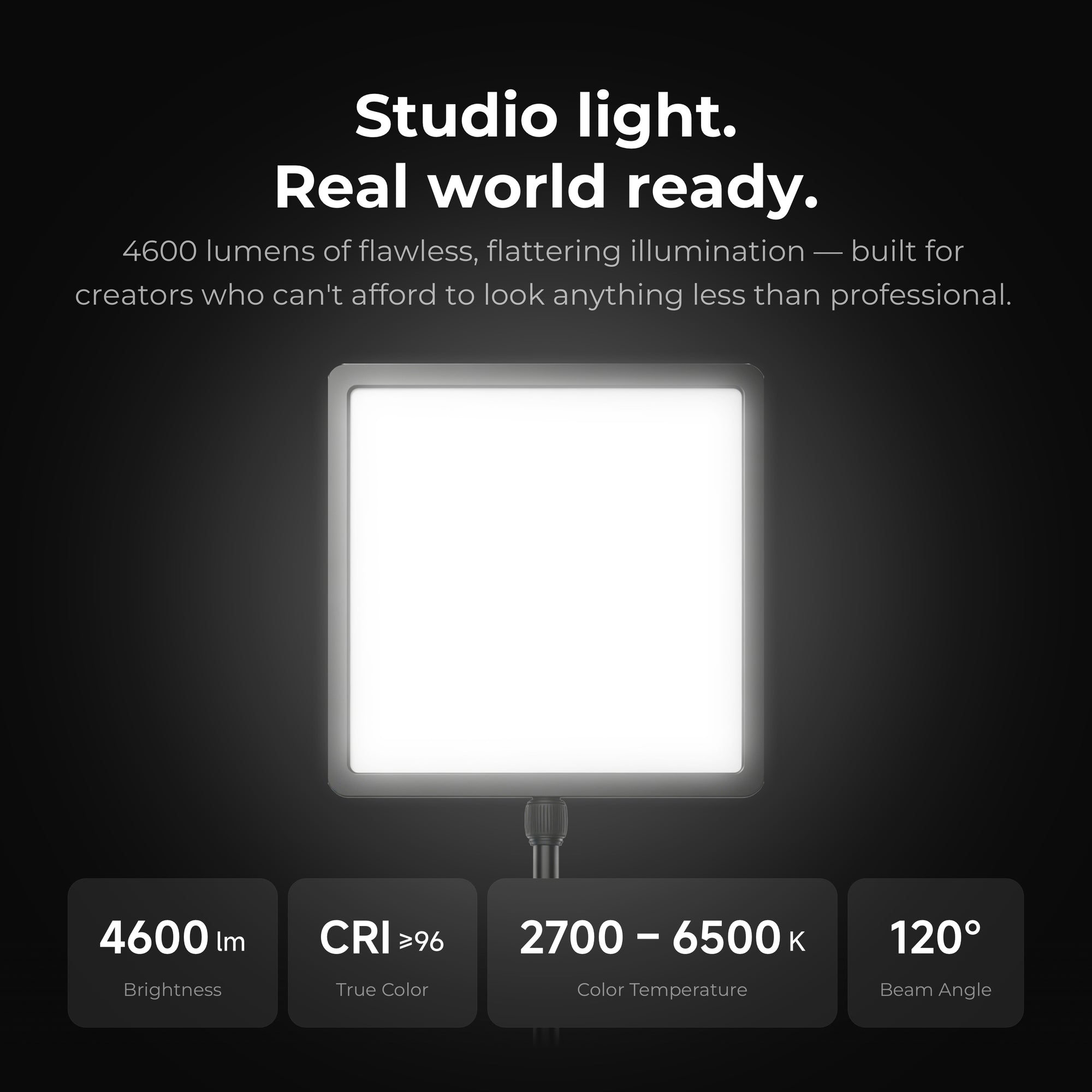 YoloLiv YoloLight Air - Professional 4600 lumens Studio Light with Desk clamp