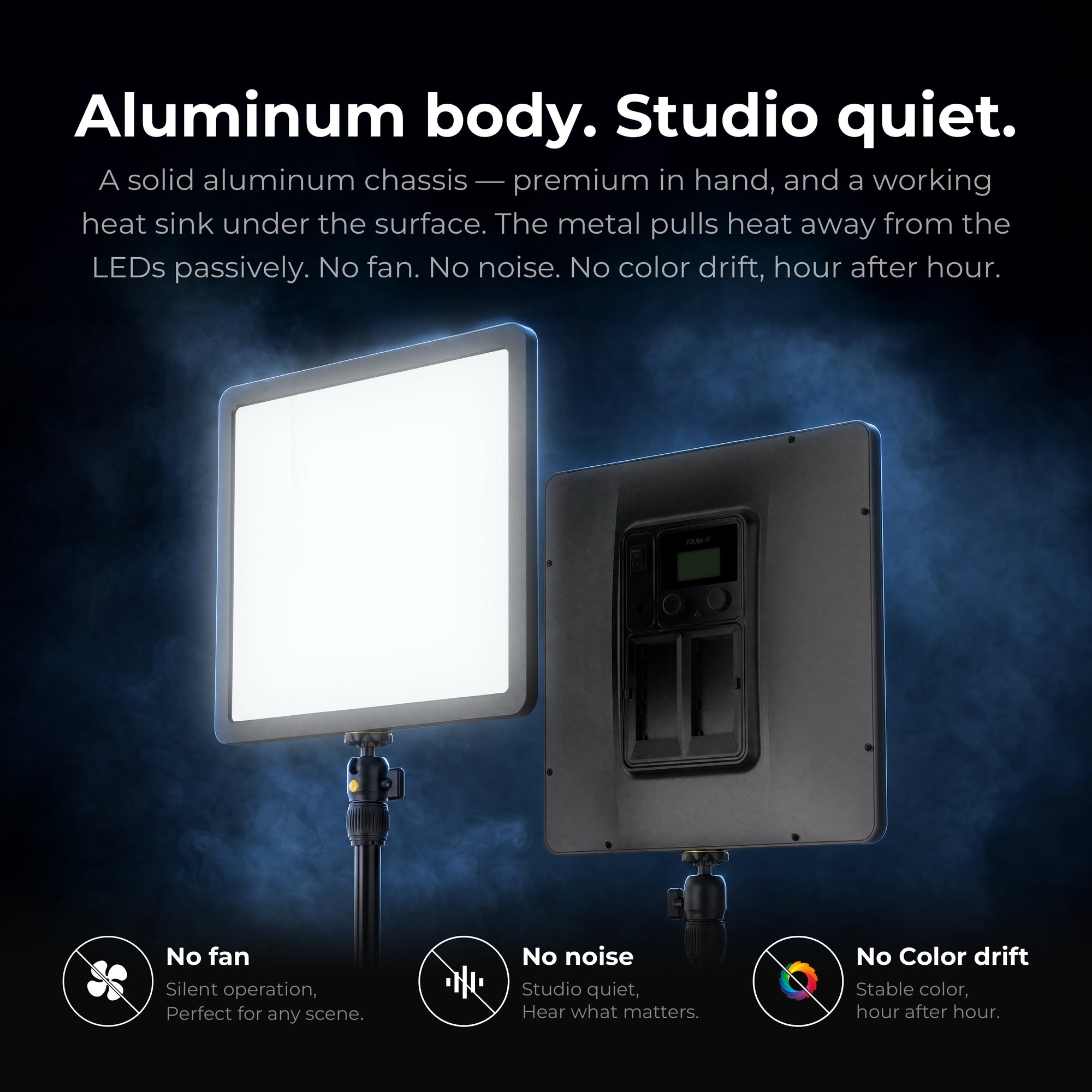 YoloLiv YoloLight Air - Professional 4600 lumens Studio Light with Desk clamp