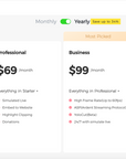 YoloCast Plans：Monthly/Annually